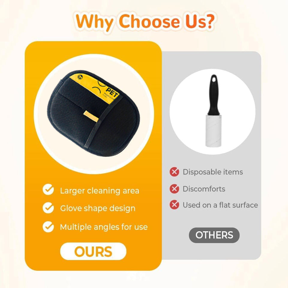 Pet Hair Remover Gloves - Easy Fur Cleaning for Dogs and Cats